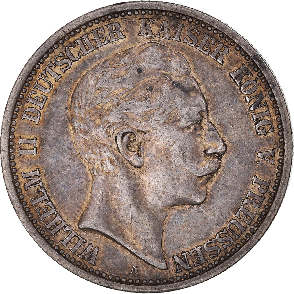 Coin, German States, PRUSSIA, Wilhelm II, 2 Mark, 1907, Berlin, EF(40-45)