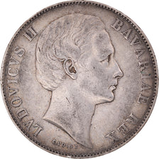 Munten, Duitse staten, BAVARIA, Ludwig II, Thaler, Undated (1865), FR+, Zilver