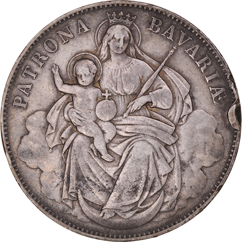 Munten, Duitse staten, BAVARIA, Ludwig II, Thaler, Undated (1865), FR+, Zilver