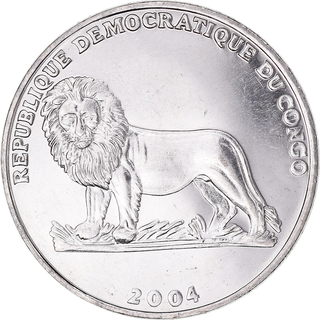 Coin, CONGO, DEMOCRATIC REPUBLIC, Franc, 2004, AU(50-53), Nickel Clad Steel