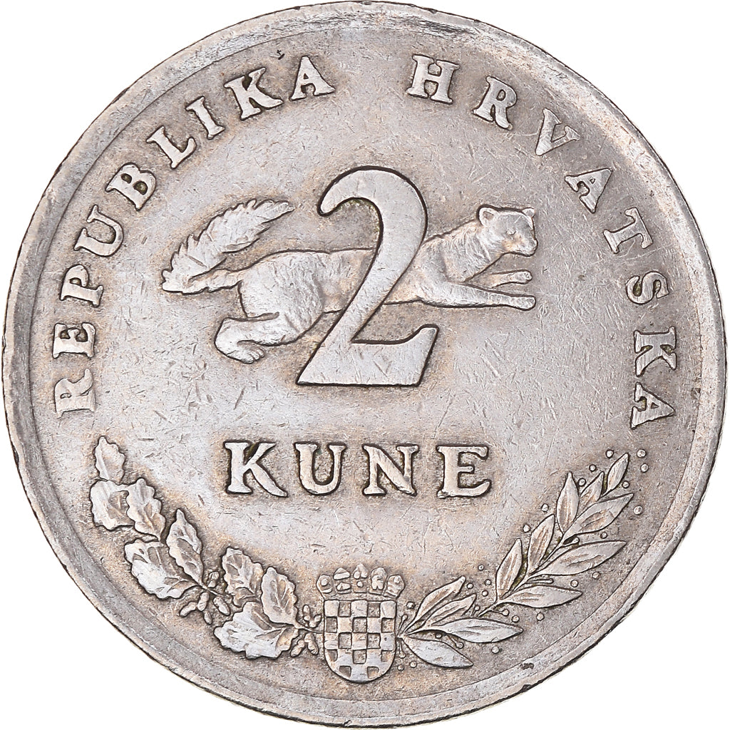 Coin, Croatia, 2 Kune, 1993, AU(50-53), Copper-Nickel-Zinc, KM:21
