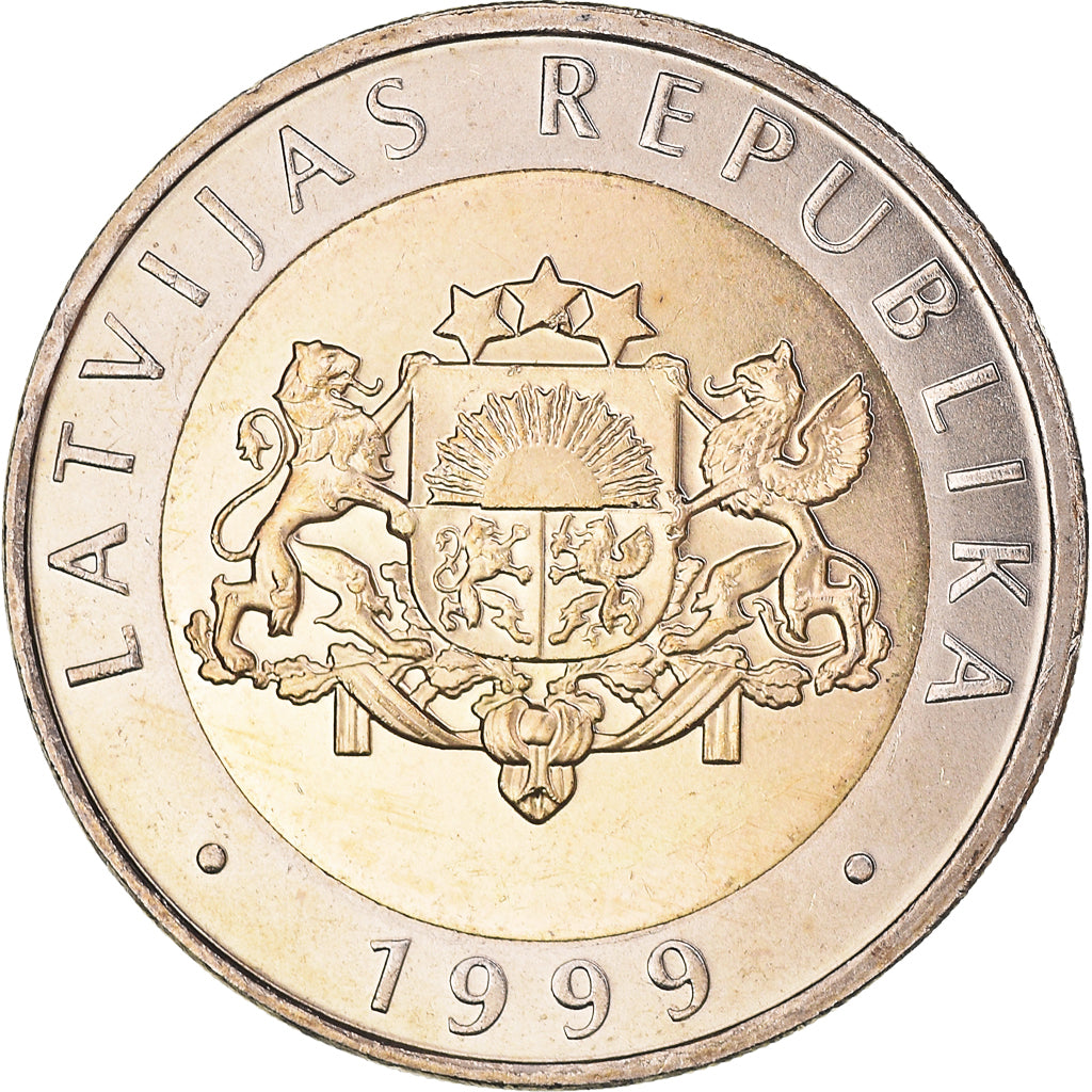 Moneda, Letonia, 2 Lati, 1999, SC, Bimetálico, KM:38