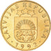 Coin, Latvia, 20 Santimu, 1992, MS(63), Nickel-brass, KM:22.1