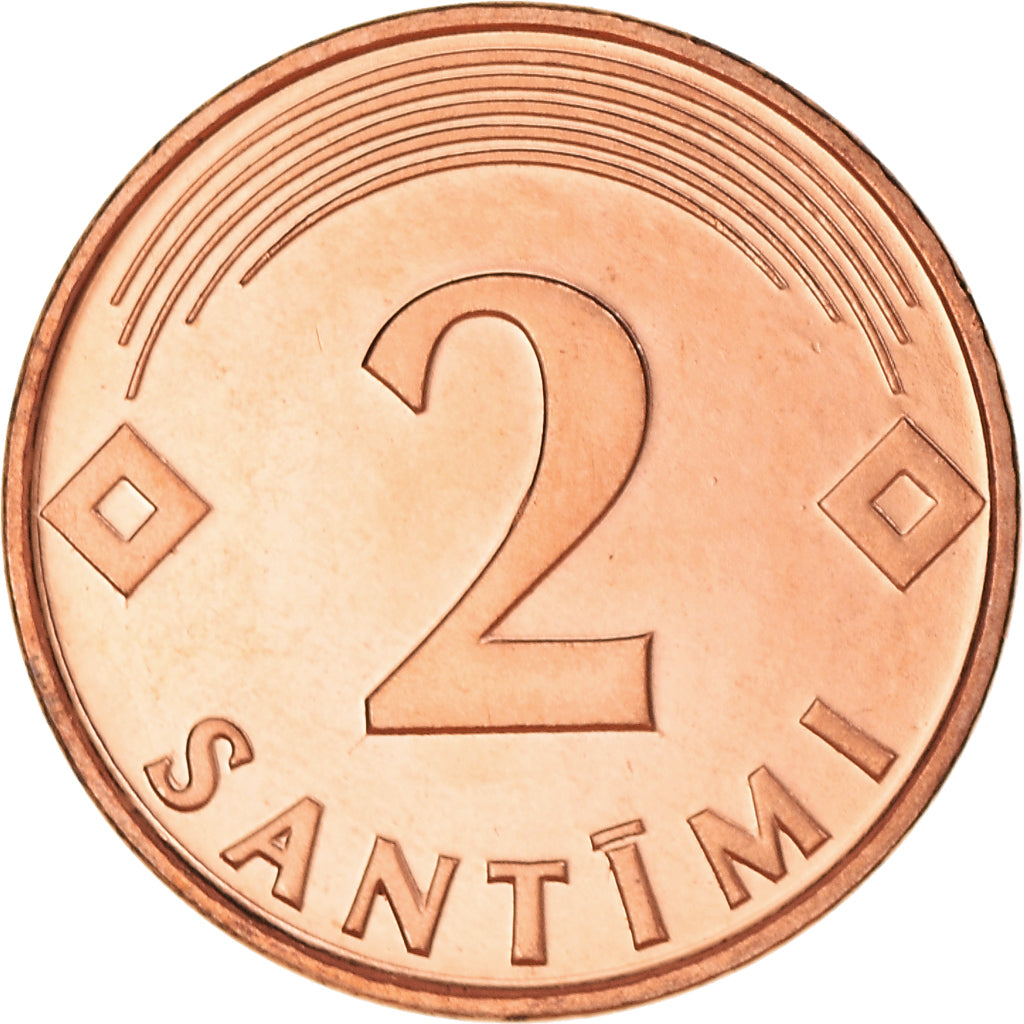 Monnaie, Lettonie, 2 Santimi, 2000, SPL+, Copper Clad Steel, KM:21