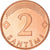 Moneda, Letonia, 2 Santimi, 2000, SC+, Cobre recubierto de acero, KM:21