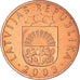 Moneda, Letonia, Santims, 2003, SC+, Cobre recubierto de acero, KM:15