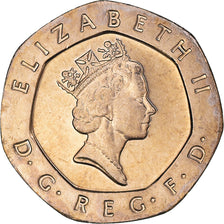 Coin, Great Britain, Elizabeth II, 20 Pence, 1997, MS(63), Copper-nickel, KM:939