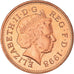 Moneda, Gran Bretaña, Elizabeth II, Penny, 1998, SC+, Cobre chapado en acero