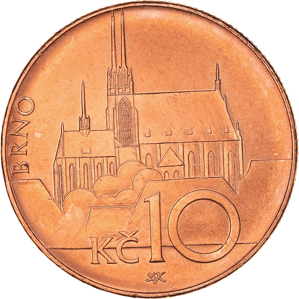 Coin, Czech Republic, 10 Korun, 2003, MS(64), Copper Plated Steel, KM:4