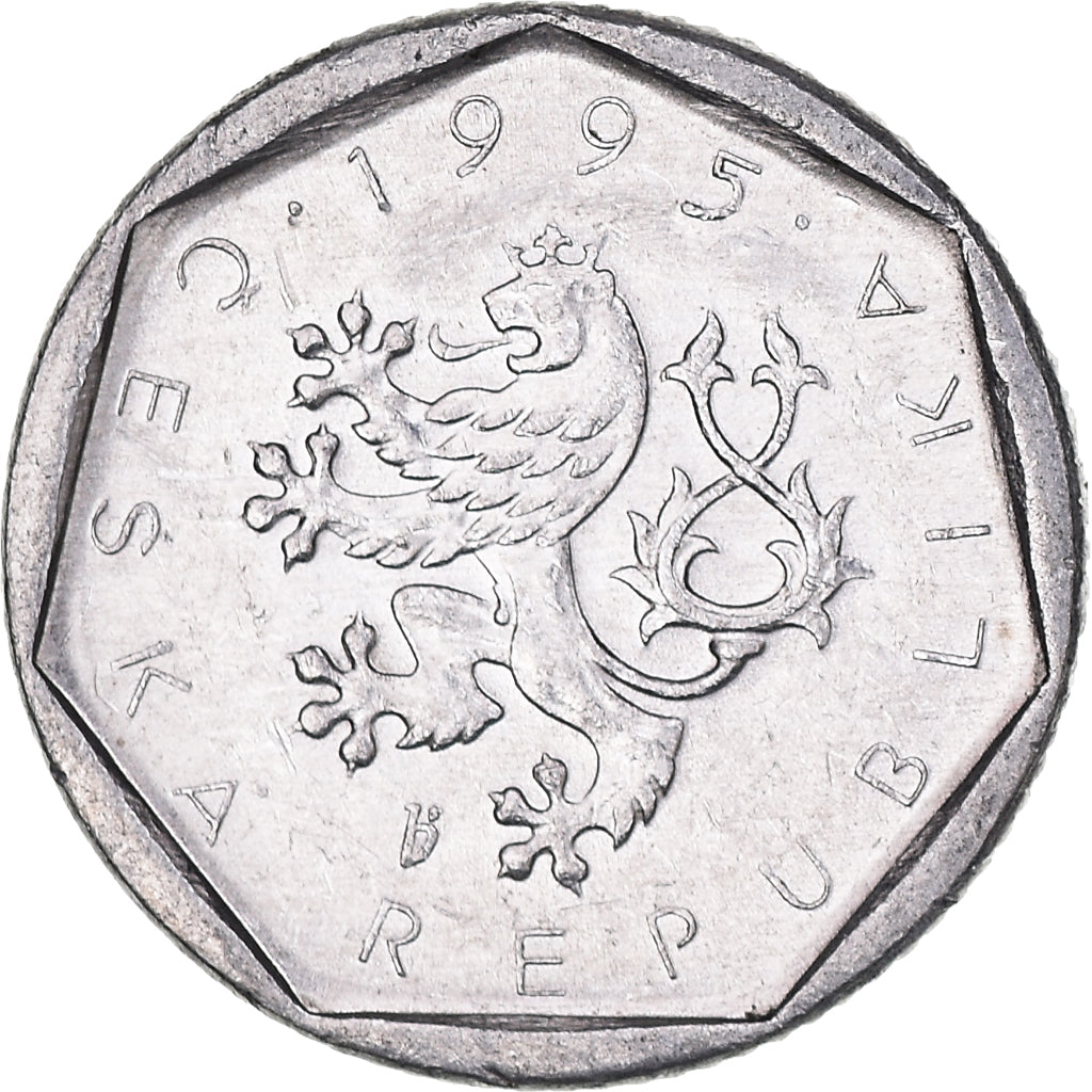 Coin, Czech Republic, 20 Haleru, 1995, AU(55-58), Aluminum, KM:2.1