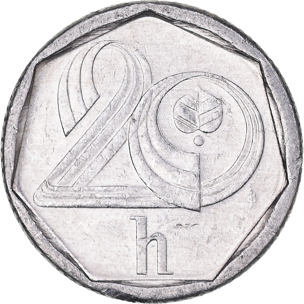 Coin, Czech Republic, 20 Haleru, 1995, AU(55-58), Aluminum, KM:2.1