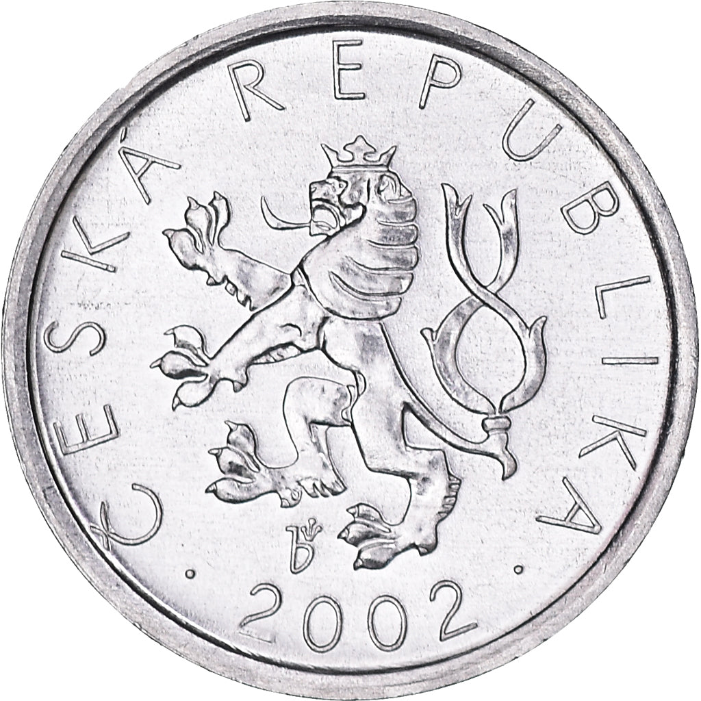 Coin, Czech Republic, 10 Haleru, 2002, MS(64), Aluminum, KM:6