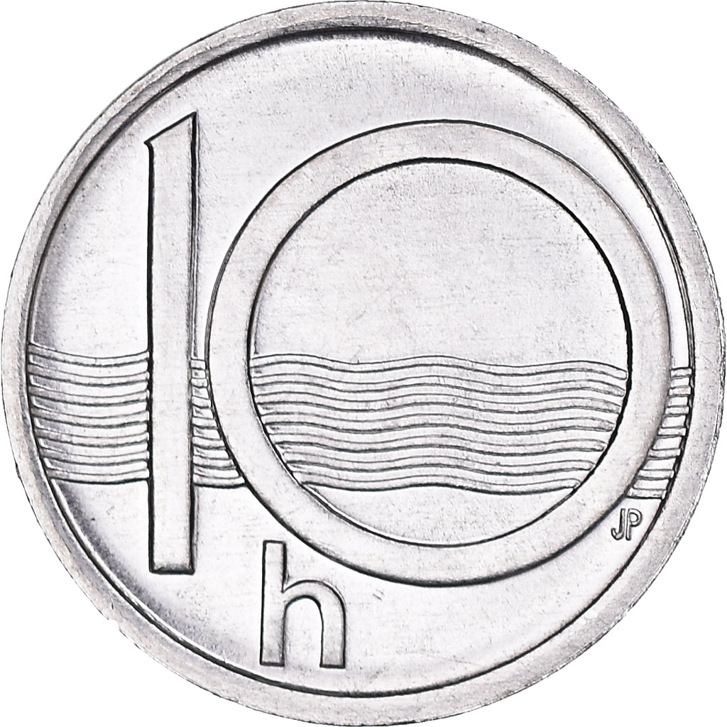 Coin, Czech Republic, 10 Haleru, 2002, MS(64), Aluminum, KM:6