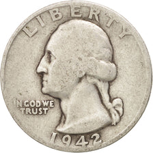 United States, Washington Quarter, 1942, San Francisco, KM:164, VF(20-25)