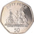 Moeda, Gibraltar, Elizabeth II, 50 Pence, 2006, MS(60-62), Cobre-níquel