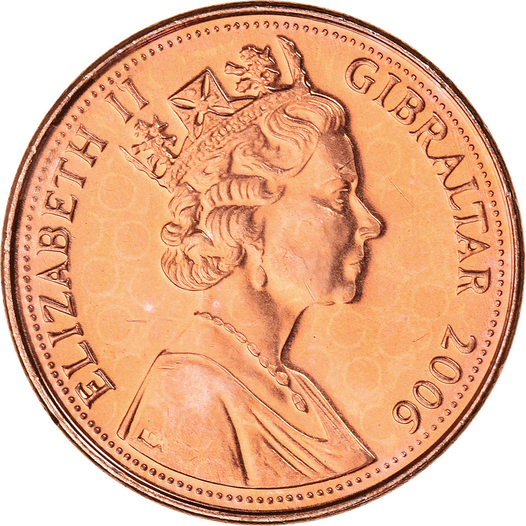 Coin, Gibraltar, Elizabeth II, 2 Pence, 2006, Pobjoy Mint, MS(63), Copper Plated