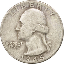 United States, Washington Quarter, 1945, Denver, KM:164, VF(20-25)