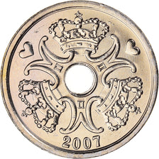 Coin, Denmark, Margrethe II, 2 Kroner, 2007, Brondby, MS(60-62), Copper-nickel