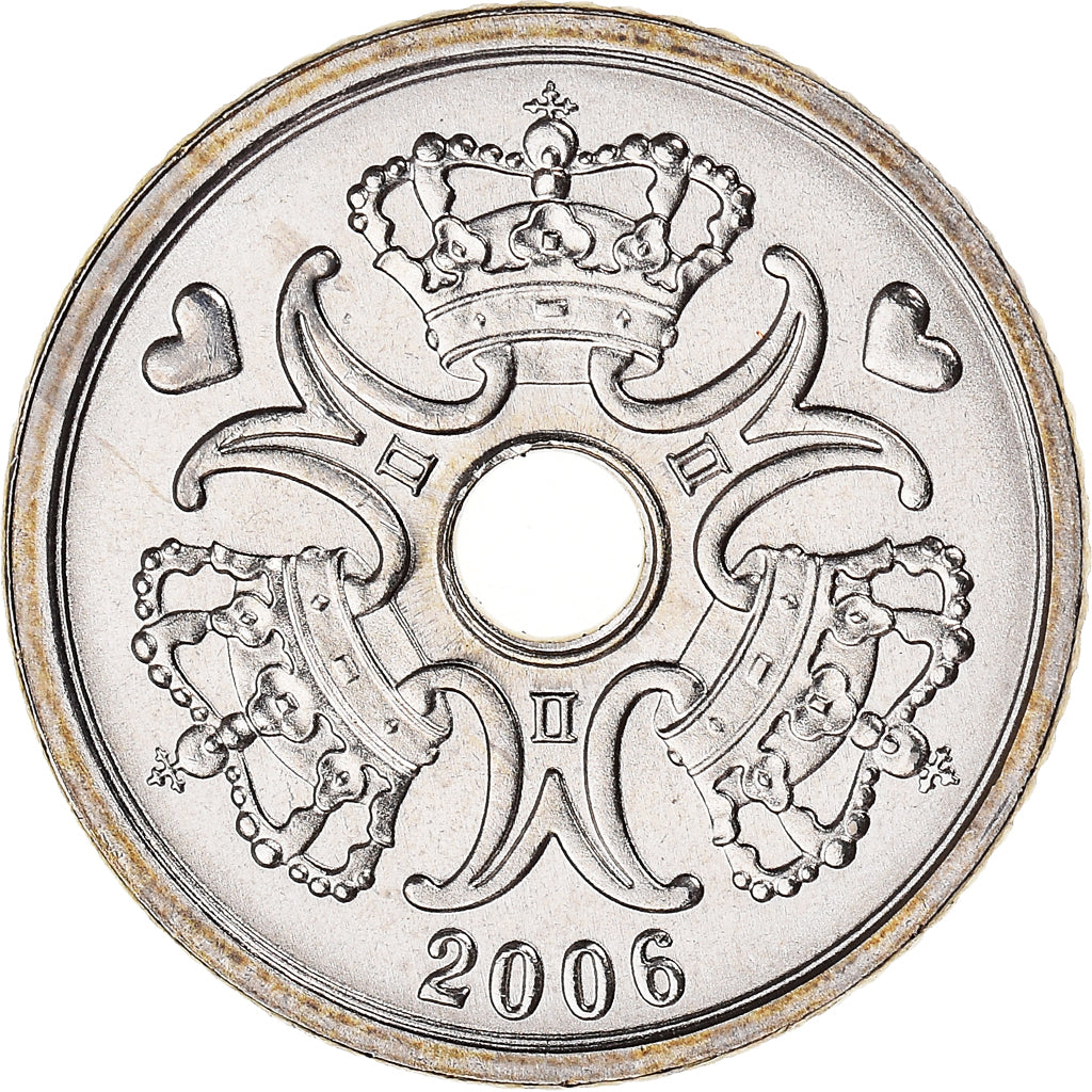 Coin, Denmark, Margrethe II, Krone, 2006, Brondby, MS(64), Copper-nickel