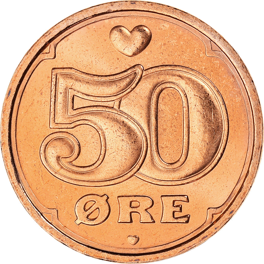 Coin, Denmark, Margrethe II, 50 Öre, 2006, Brondby, MS(63), Bronze, KM:866.3