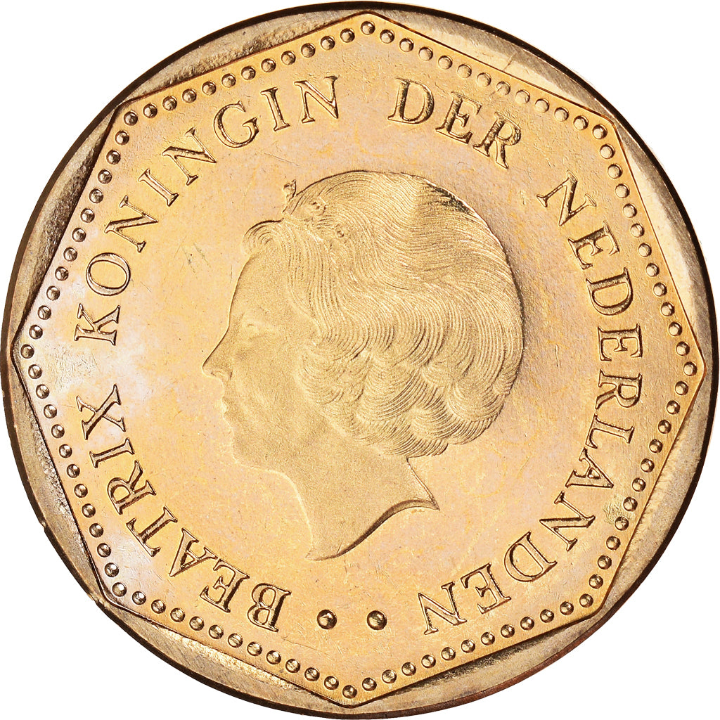 Coin, Netherlands Antilles, Beatrix, 2-1/2 Gulden, 2004, MS(63), Aureate Steel