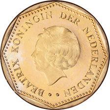 Coin, Netherlands Antilles, Beatrix, 2-1/2 Gulden, 2004, MS(63), Aureate Steel