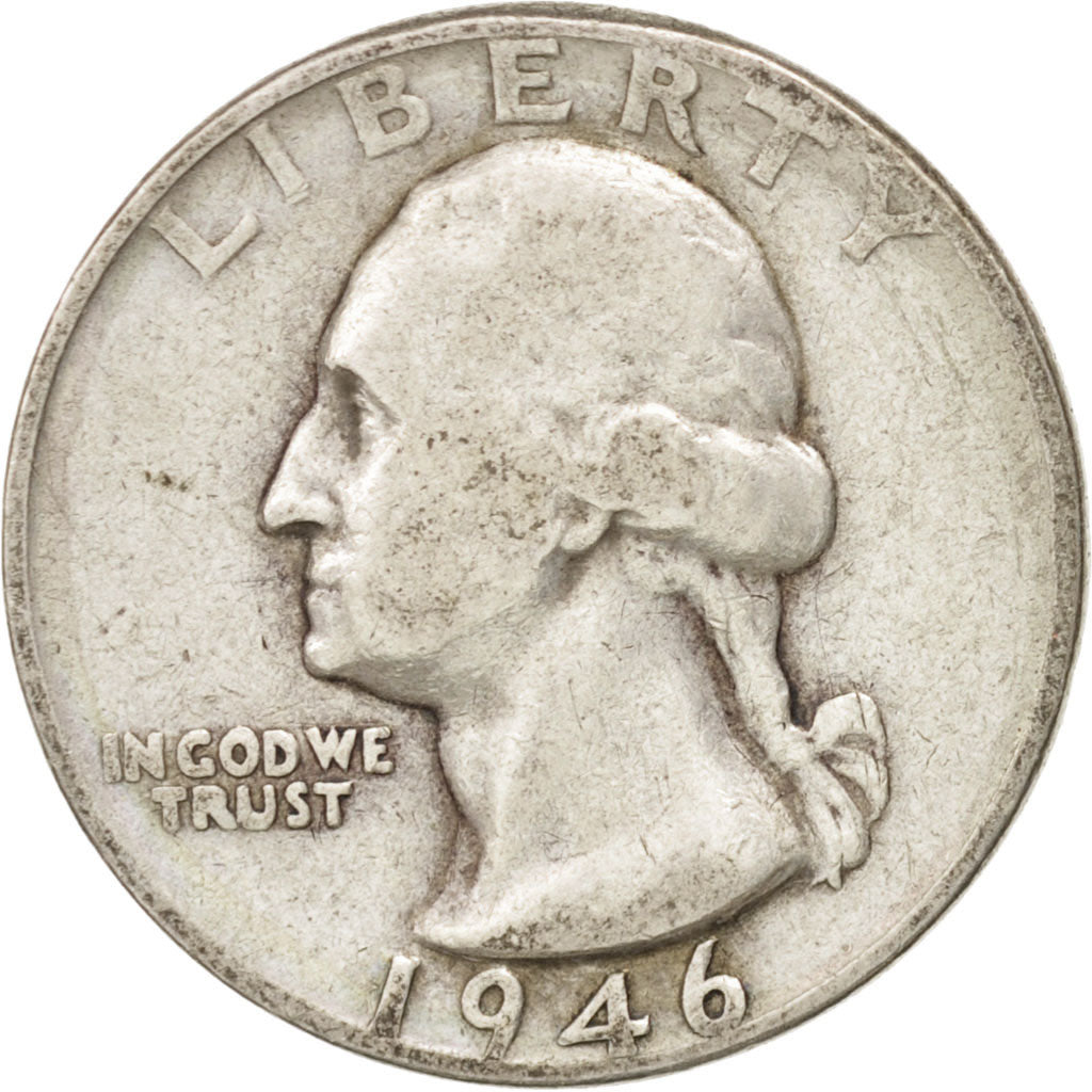 United States, Washington Quarter, 1946, Philadelphia, KM:164, TB+