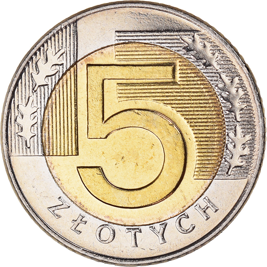 Moneta, Polonia, 5 Zlotych, 1996, Warsaw, SPL, Bi-metallico, KM:284