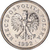 Coin, Poland, Zloty, 1992, Warsaw, MS(60-62), Copper-nickel, KM:282