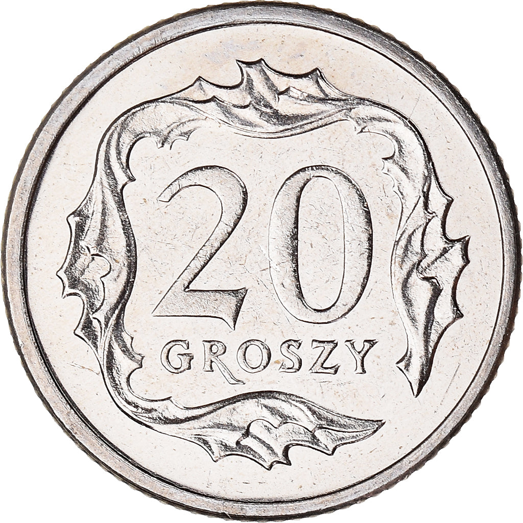 Coin, Poland, 20 Groszy, 2003, Warsaw, MS(60-62), Copper-nickel, KM:280