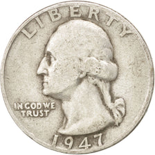 United States, Washington Quarter, 1947, Philadelphia, KM:164, TB+