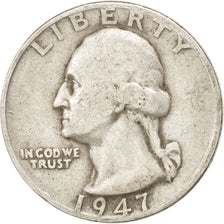 United States, Washington Quarter, 1947, Philadelphia, KM:164, VF(30-35)