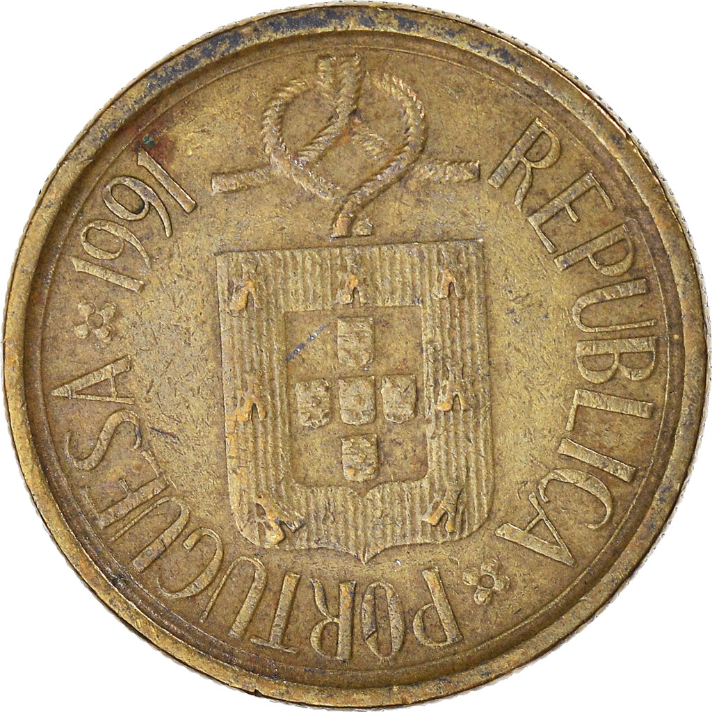 Coin, Portugal, 5 Escudos, 1991, VF(30-35), Copper-nickel
