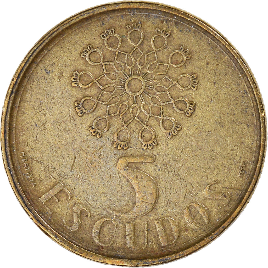 Coin, Portugal, 5 Escudos, 1991, VF(30-35), Copper-nickel