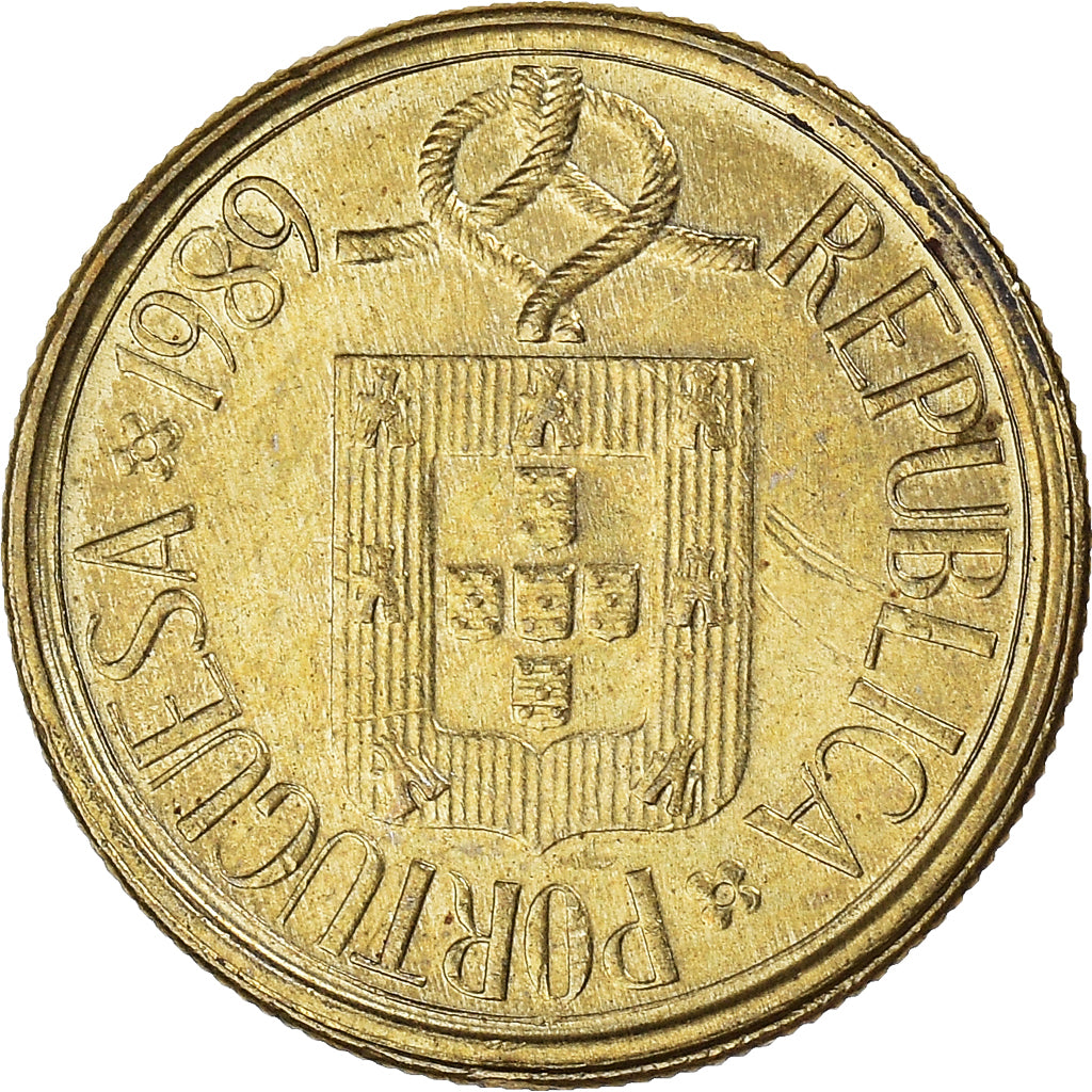 Coin, Portugal, Escudo, 1989, AU(50-53), Copper-nickel