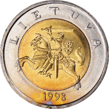 Coin, Lithuania, 5 Litai, 1998, AU(50-53), Bi-Metallic, KM:113
