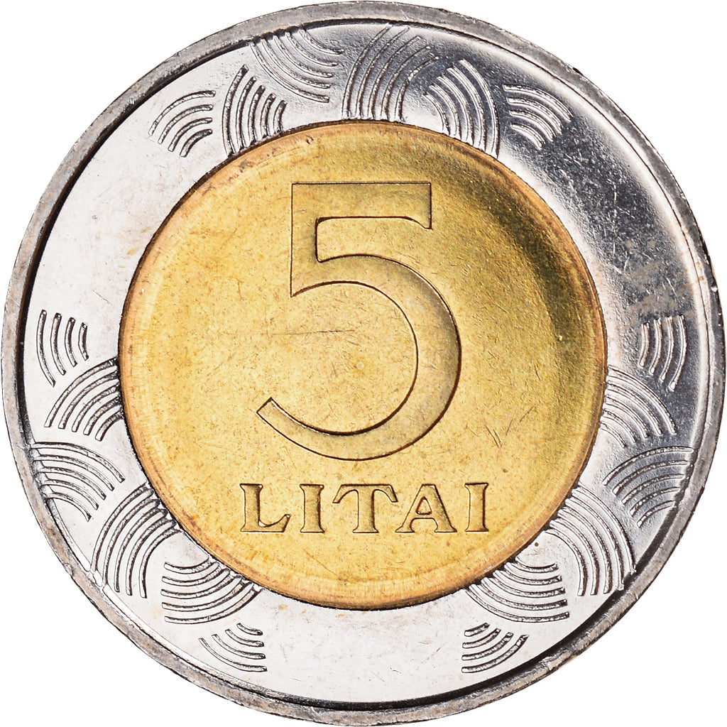 Coin, Lithuania, 5 Litai, 1998, AU(50-53), Bi-Metallic, KM:113