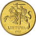 Moeda, Lituânia, 50 Centu, 1997, MS(63), Níquel-Latão, KM:108