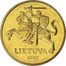 Coin, Lithuania, 50 Centu, 1997, MS(63), Nickel-brass, KM:108