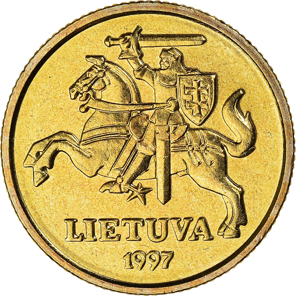 Moneta, Litwa, 20 Centu, 1997, MS(60-62), Mosiądz niklowy, KM:107