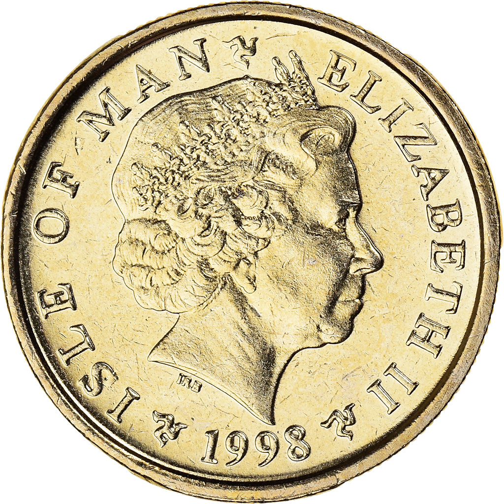 Coin, Isle of Man, Elizabeth II, Pound, 1998, MS(63), Nickel-brass, KM:906.1
