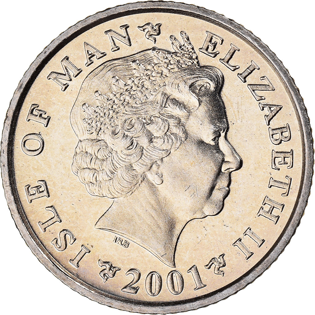 Moneta, Wyspa Man, Elizabeth II, 10 Pence, 2001, Pobjoy Mint, MS(60-62)