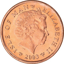 Coin, Isle of Man, Elizabeth II, 2 Pence, 2003, Pobjoy Mint, MS(63), Copper