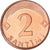 Moneta, Łotwa, 2 Santimi, 1992, MS(60-62), Miedź powlekana stalą, KM:21