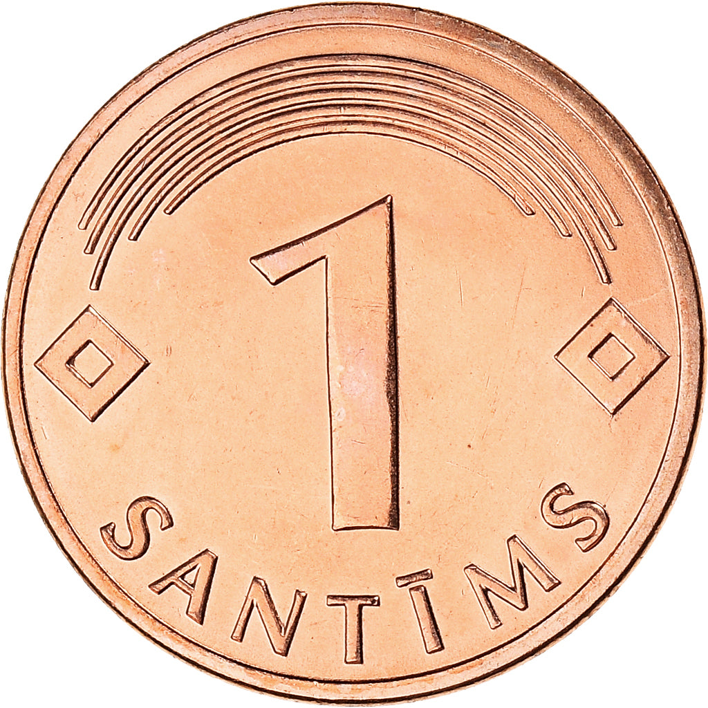 Coin, Latvia, Santims, 2003, AU(55-58), Copper Clad Steel, KM:15