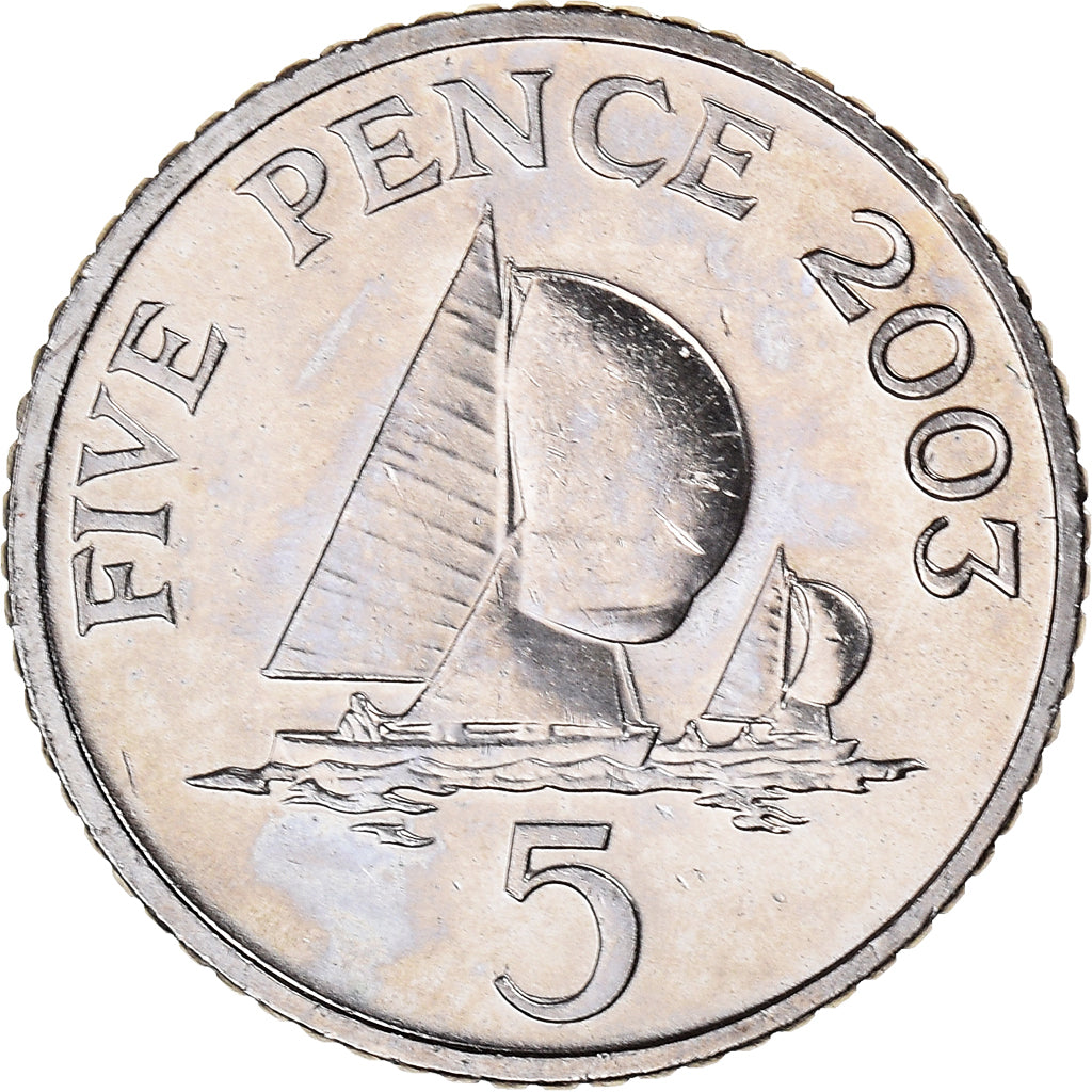 Coin, Guernsey, Elizabeth II, 5 Pence, 2003, British Royal Mint, MS(60-62)