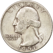 United States, Washington Quarter, 1951, Philadelphia, KM:164, VF(30-35)