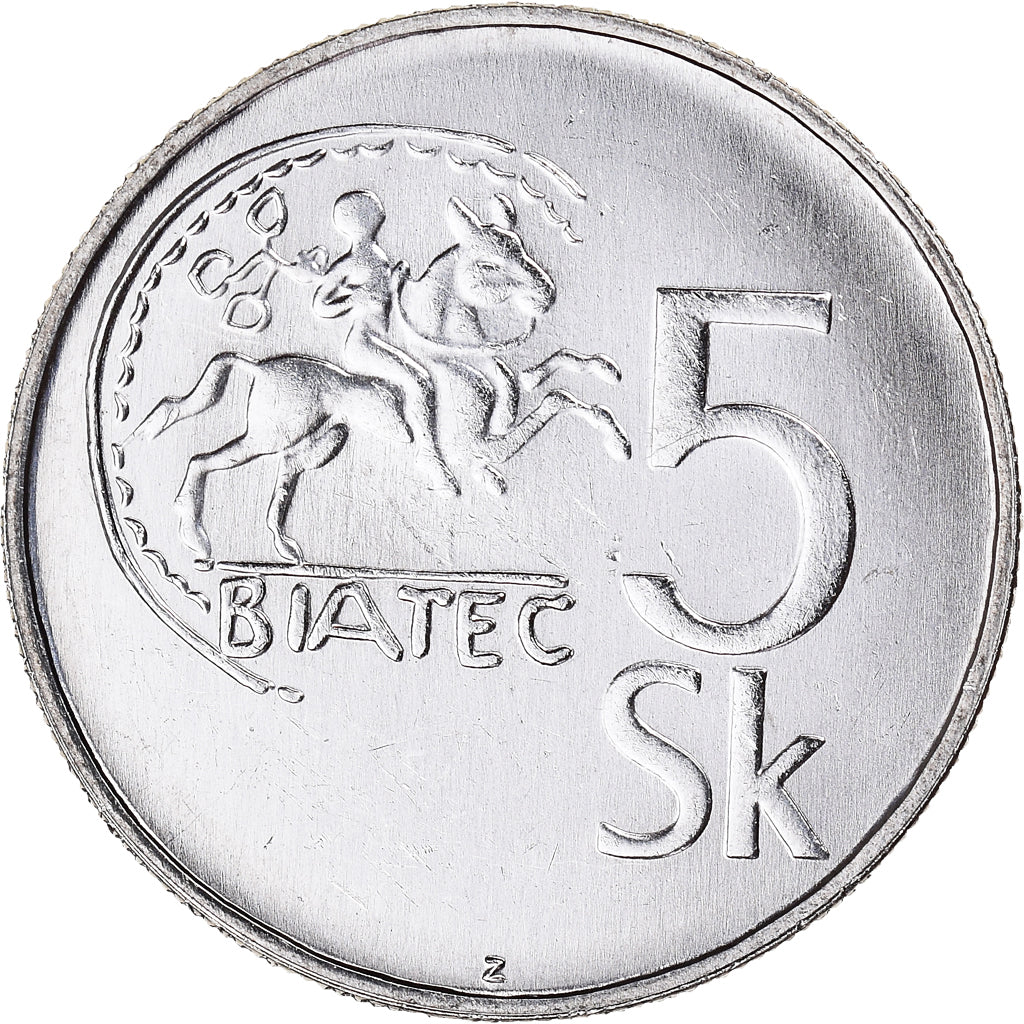 Moneta, Slovacchia, 5 Koruna, 1995, SPL, Acciaio placcato nichel, KM:14
