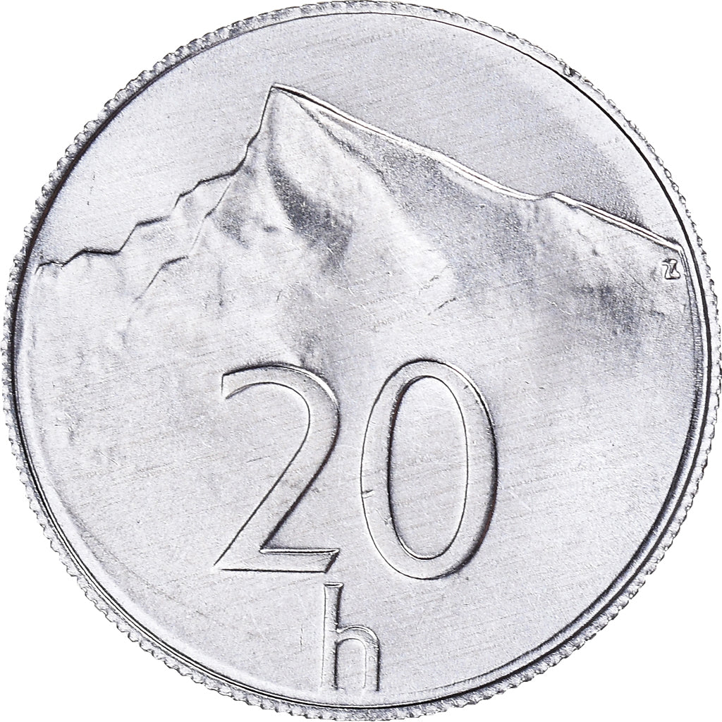 Coin, Slovakia, 20 Halierov, 2001, Kremnica, MS(65-70), Aluminum, KM:18