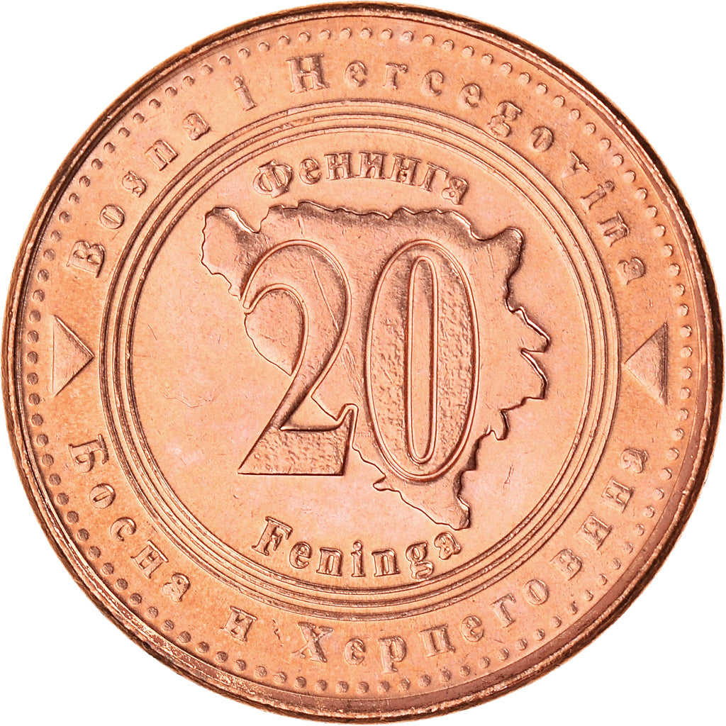 Coin, Bosnia - Herzegovina, 20 Feninga, 2004, MS(63), Copper Plated Steel